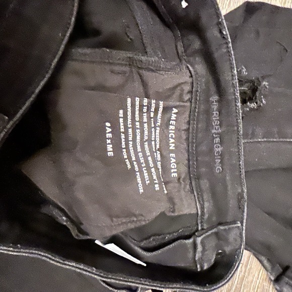 Women's American Eagle Jeans Next Level Stretch Jegging Distressed Size 6 Black - Picture 6 of 8